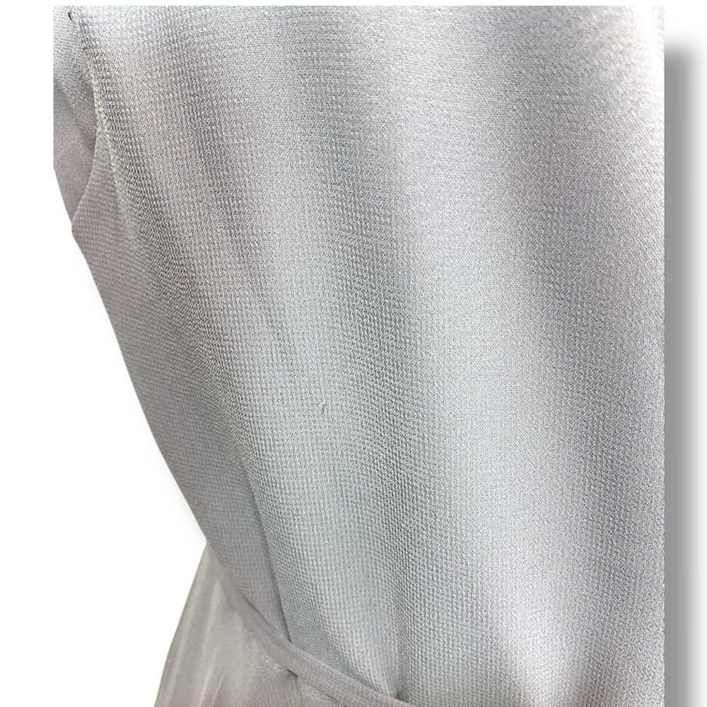NWT Jenny Yoo James Luxe Chiffon Wrap Dress Opal Grey - Picture 8 of 10